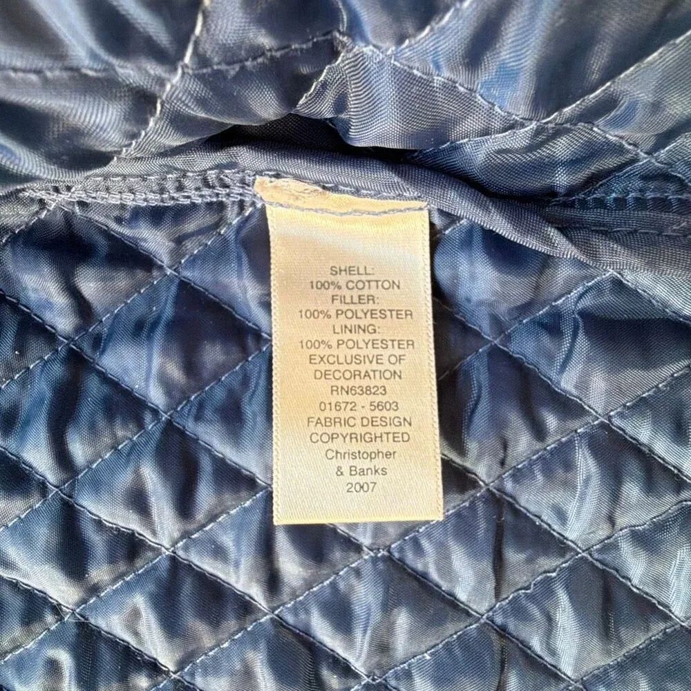 Christopher & Banks Embroidered Denim Corduroy Shacket Coat Woman’s Small Snowma - Picture 6 of 8